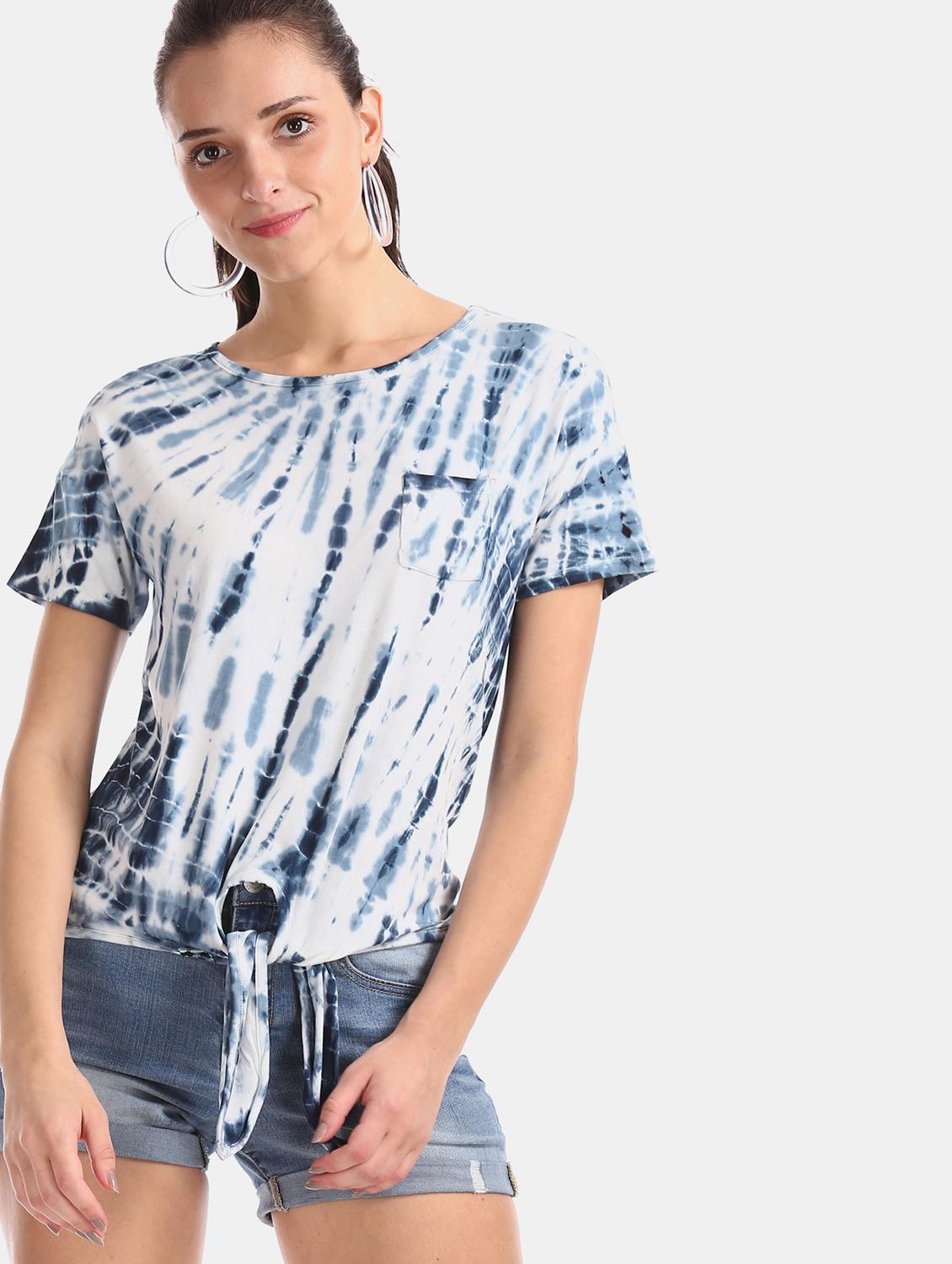 tie front tie & dye top - 17666240 - Zoom Image - 2