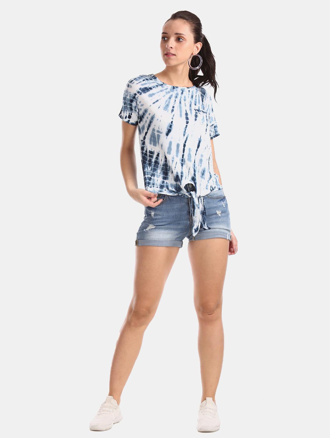 tie front tie & dye top - 17666240 - Zoom Image - 5