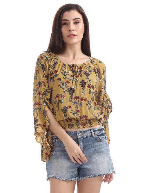 bell sleeved floral top - 17666249 - Standard Image - 1
