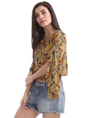 bell sleeved floral top - 17666249 - Standard Image - 2