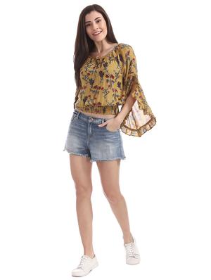 bell sleeved floral top - 17666249 - Standard Image - 4