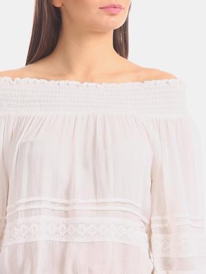 off shoulder lace detail top - 17666260 - Standard Image - 6
