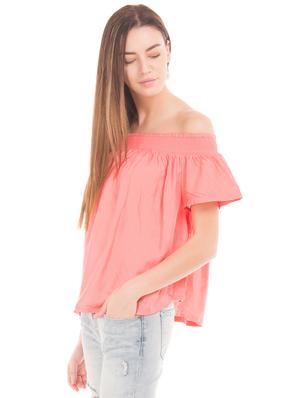 off shoulder solid top - 17666265 - Standard Image - 2