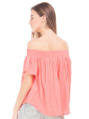 off shoulder solid top - 17666265 - Standard Image - 3