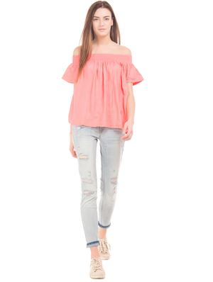 off shoulder solid top - 17666265 - Standard Image - 4