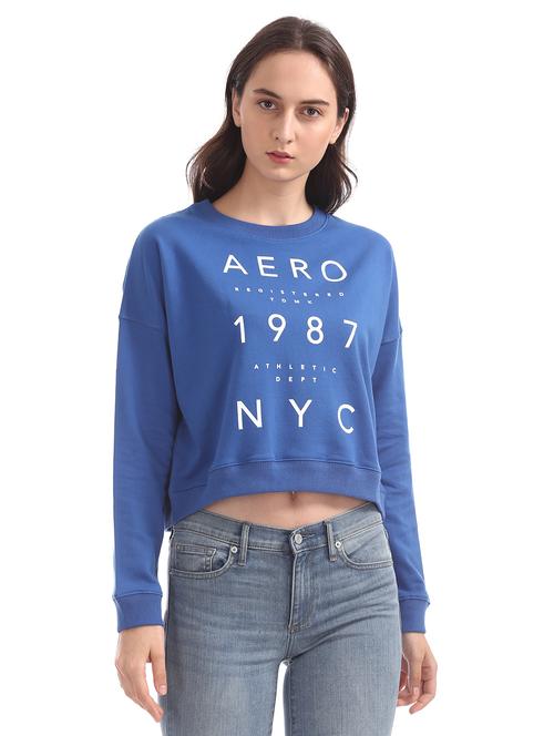 blue cotton regular sweatshirt - 17666276 - Standard Image - 1