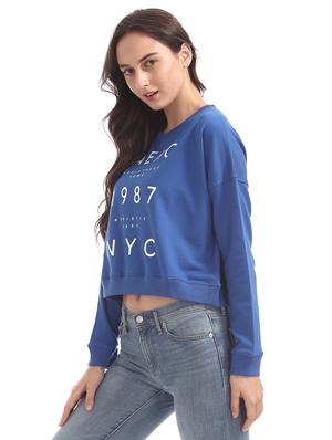blue cotton regular sweatshirt - 17666276 - Standard Image - 2