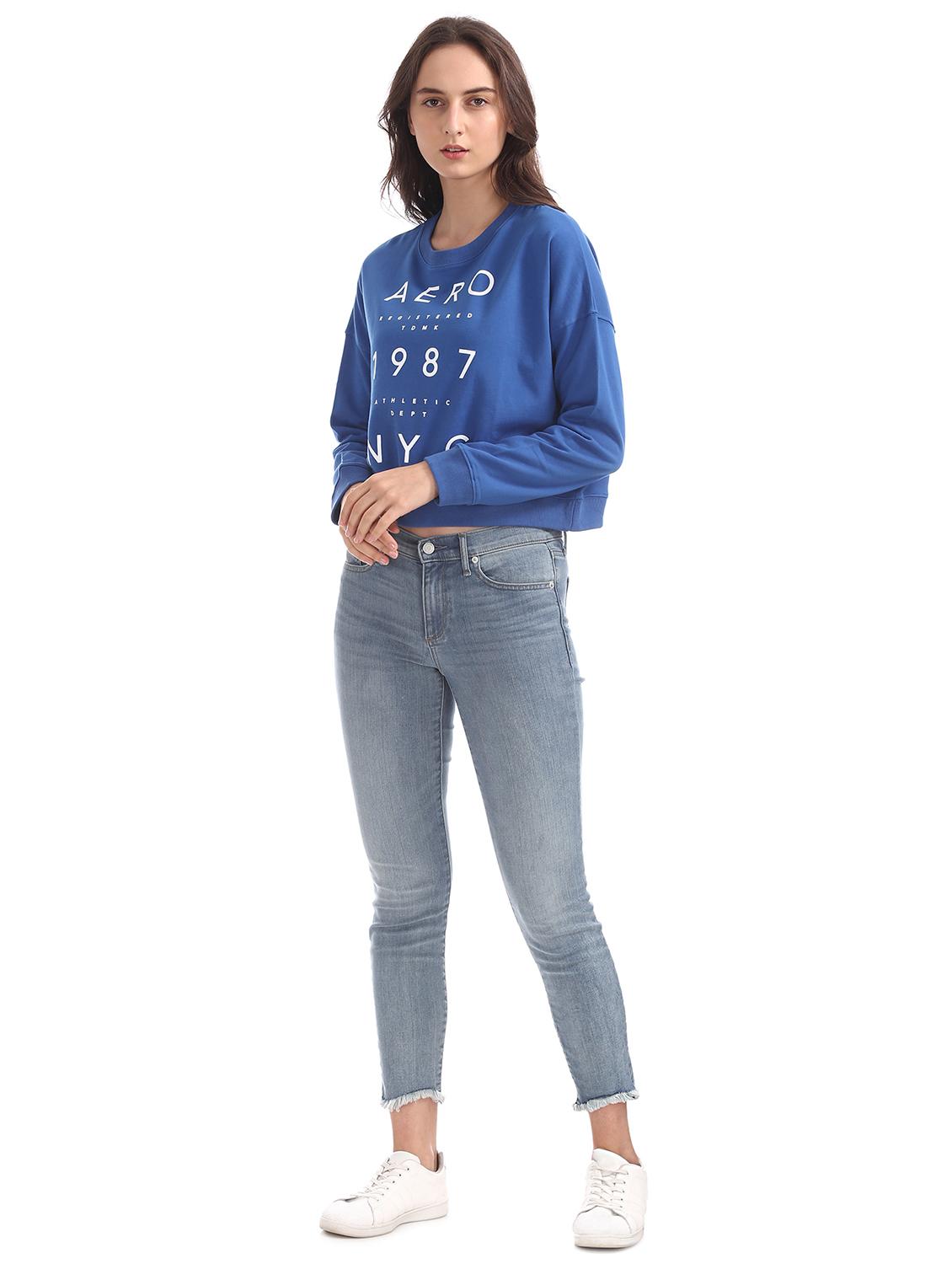 blue cotton regular sweatshirt - 17666276 - Zoom Image - 4