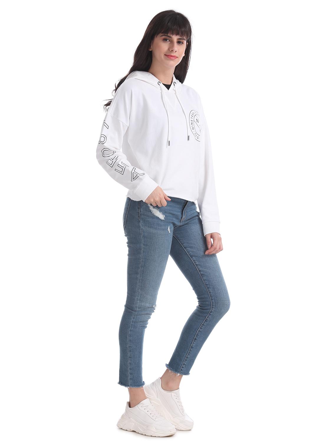 white cotton regular sweatshirt - 17666283 - Zoom Image - 5
