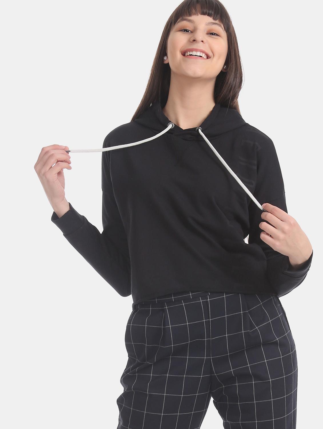 black cotton regular sweatshirt - 17666284 - Zoom Image - 2