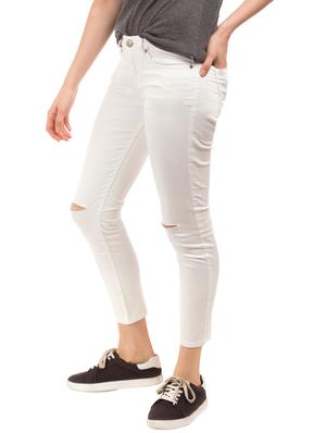 white cotton flat front trousers - 17666399 - Standard Image - 2