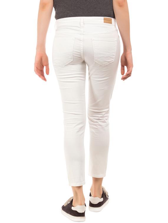 white cotton flat front trousers - 17666399 - Zoom Image - 3