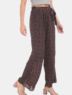 black cotton flat front trousers - 17666406 - Standard Image - 2