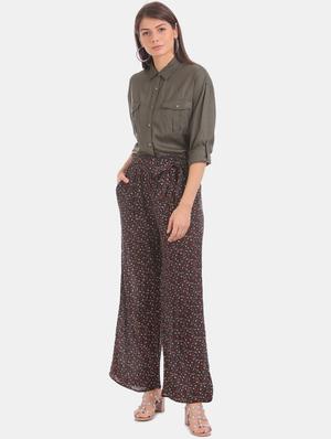 black cotton flat front trousers - 17666406 - Standard Image - 4