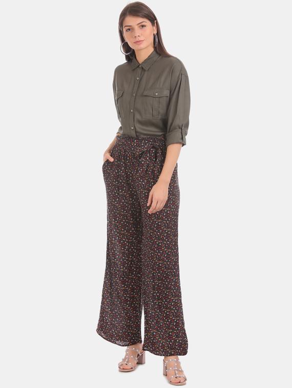 black cotton flat front trousers - 17666406 - Zoom Image - 4