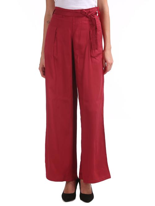 tie front wide leg trouser - 17666481 - Standard Image - 1