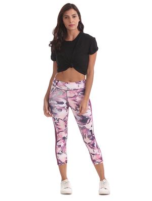 purple polyester flat front trousers - 17666482 - Standard Image - 4