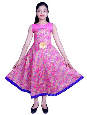 pink printed party gown - 17666515 - Standard Image - 2