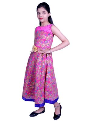 pink printed party gown - 17666515 - Standard Image - 3