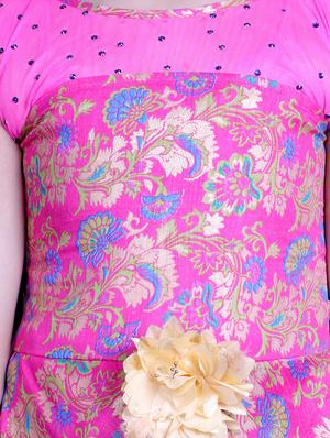 pink printed party gown - 17666515 - Standard Image - 5