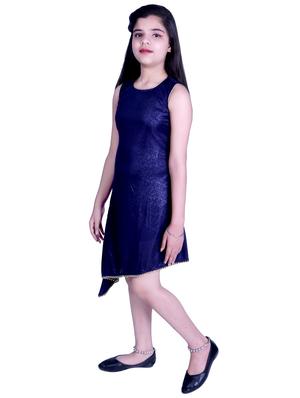 blue lace detail party gown - 17666523 - Standard Image - 2