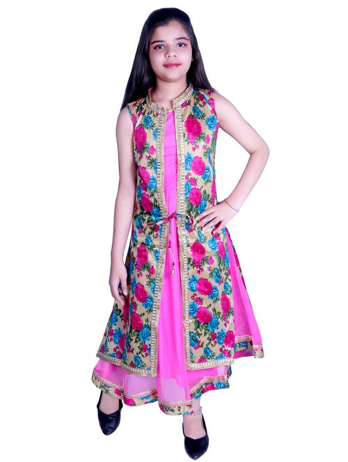 pink floral party gown - 17666527 - Standard Image - 1