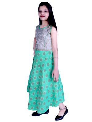 green printed party gown - 17666531 - Standard Image - 2