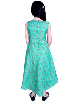 green printed party gown - 17666531 - Standard Image - 4