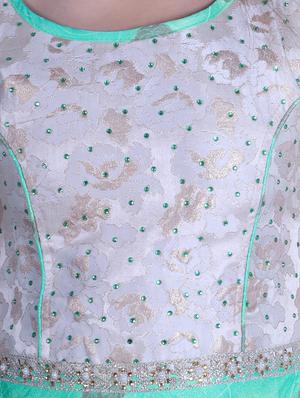 green printed party gown - 17666531 - Standard Image - 5
