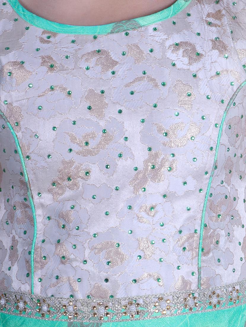 green printed party gown - 17666531 - Zoom Image - 5