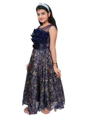 navy blue embellished party gown - 17666533 - Standard Image - 2