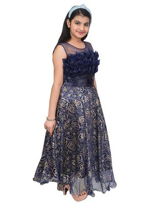 navy blue embellished party gown - 17666533 - Standard Image - 3