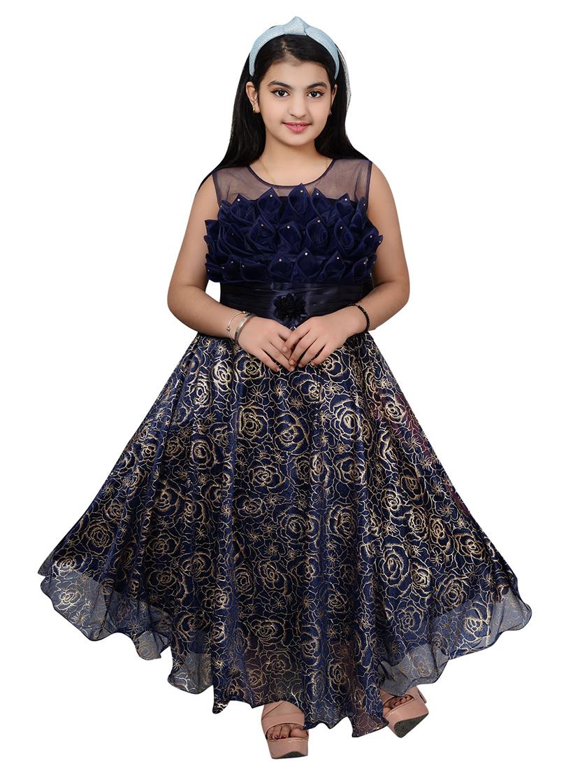 navy blue embellished party gown - 17666533 - Zoom Image - 1