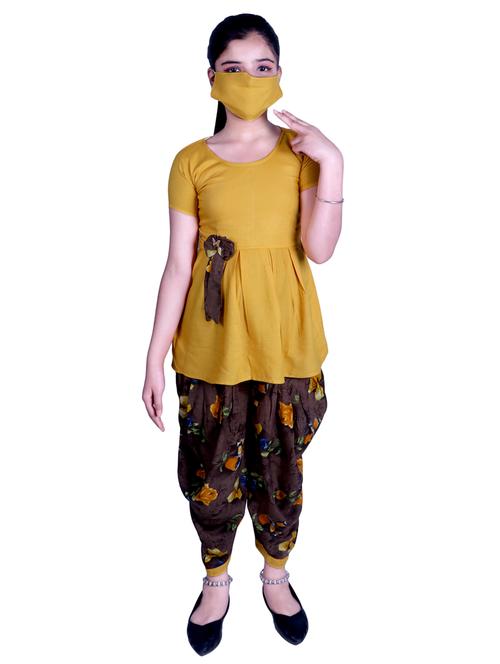 yellow rayon suit set - 17666559 - Standard Image - 1