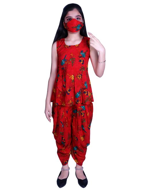 red rayon suit set - 17666573 - Standard Image - 1