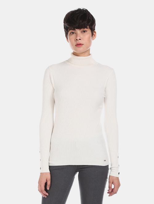 turtle neck textured pullover - 17666607 - Standard Image - 1