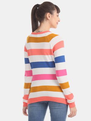 round neck striped pullover - 17666610 - Standard Image - 4