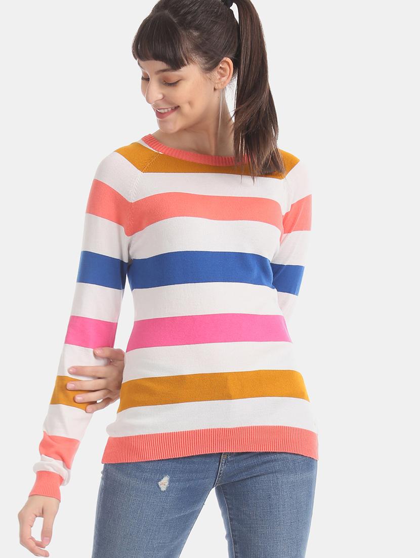 round neck striped pullover - 17666610 - Zoom Image - 3