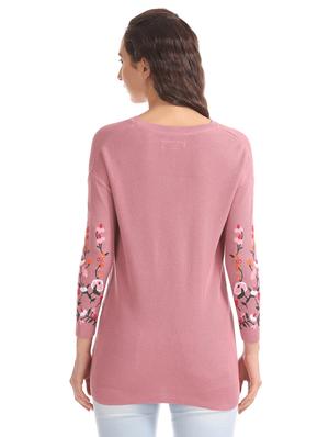 v-neck ribbed pullover - 17666615 - Standard Image - 3