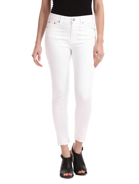 white cotton blend jeggings - 17666655 - Zoom Image - 1