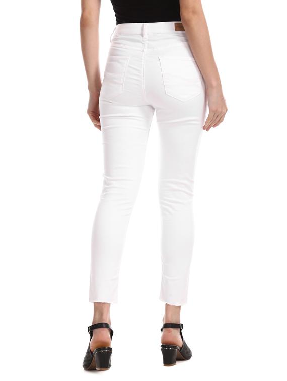 white cotton blend jeggings - 17666655 - Zoom Image - 3