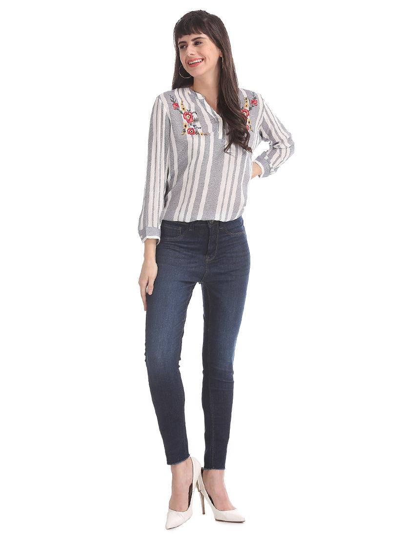 high rise stone washed jean - 17666668 - Zoom Image - 5