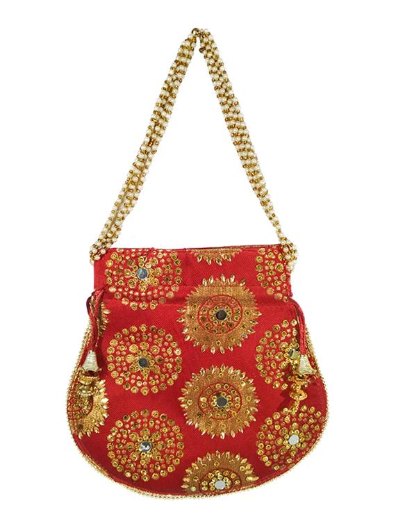 maroon canvas ethnic potli - 17666825 - Zoom Image - 2
