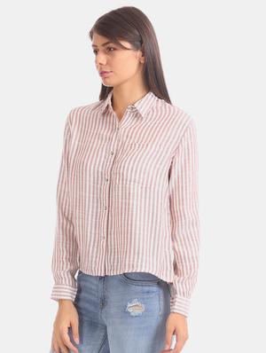 long sleeves striped shirt - 17666958 - Standard Image - 2