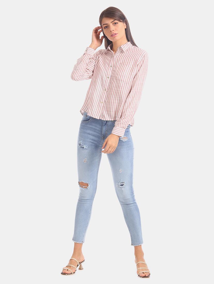 long sleeves striped shirt - 17666958 - Zoom Image - 4