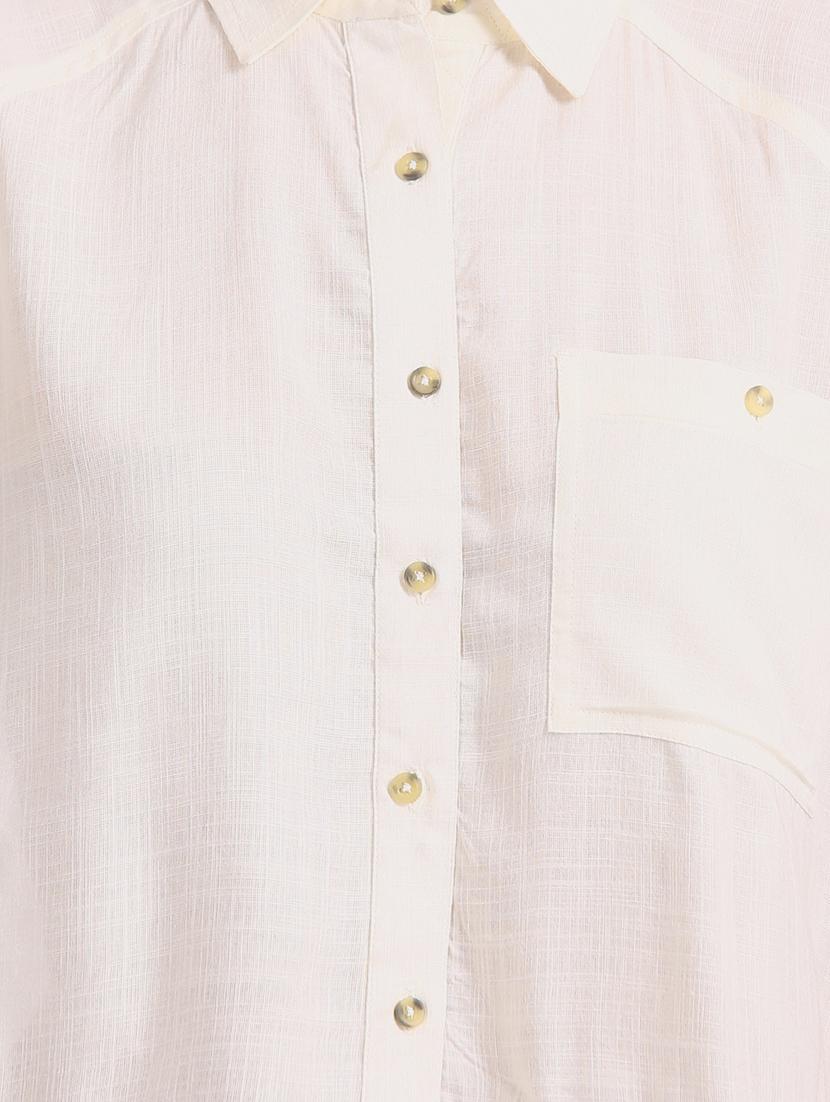 frayed hem solid shirt - 17666961 - Zoom Image - 5