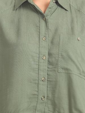 frayed hem solid shirt - 17666963 - Standard Image - 5
