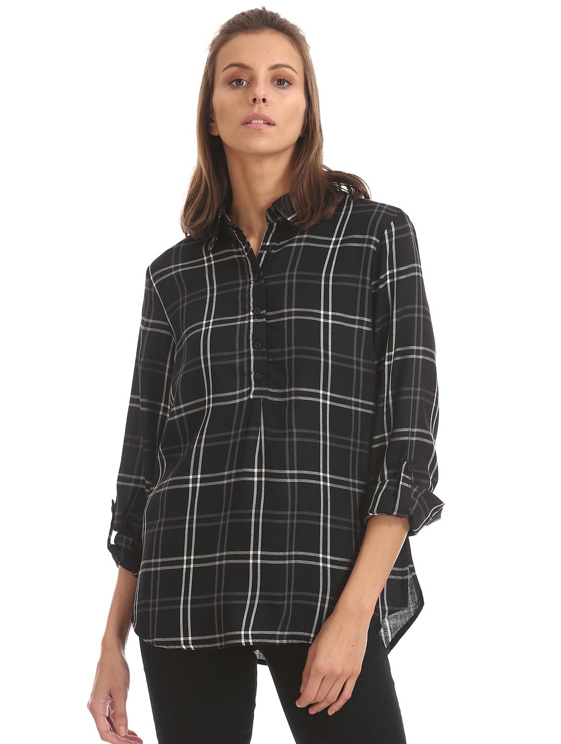 roll up sleeved checkered shirt - 17666969 - Zoom Image - 1