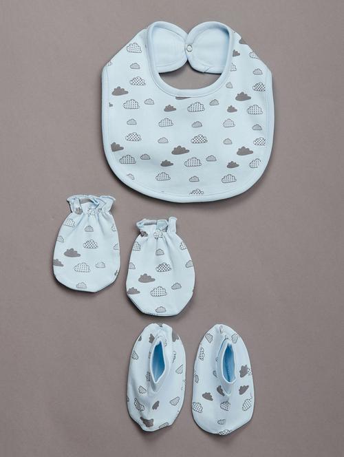 3 pcs set -bib, mittens & booties - 17667010 - Very Small Image - 1