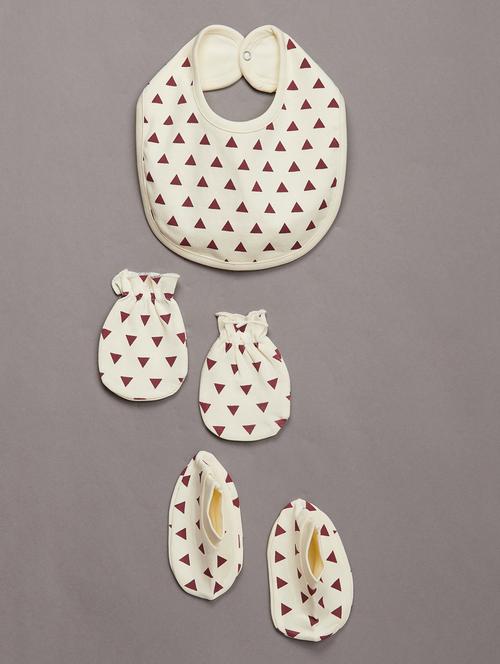 3 pcs set -bib, mittens & booties - 17667014 - Very Small Image - 1